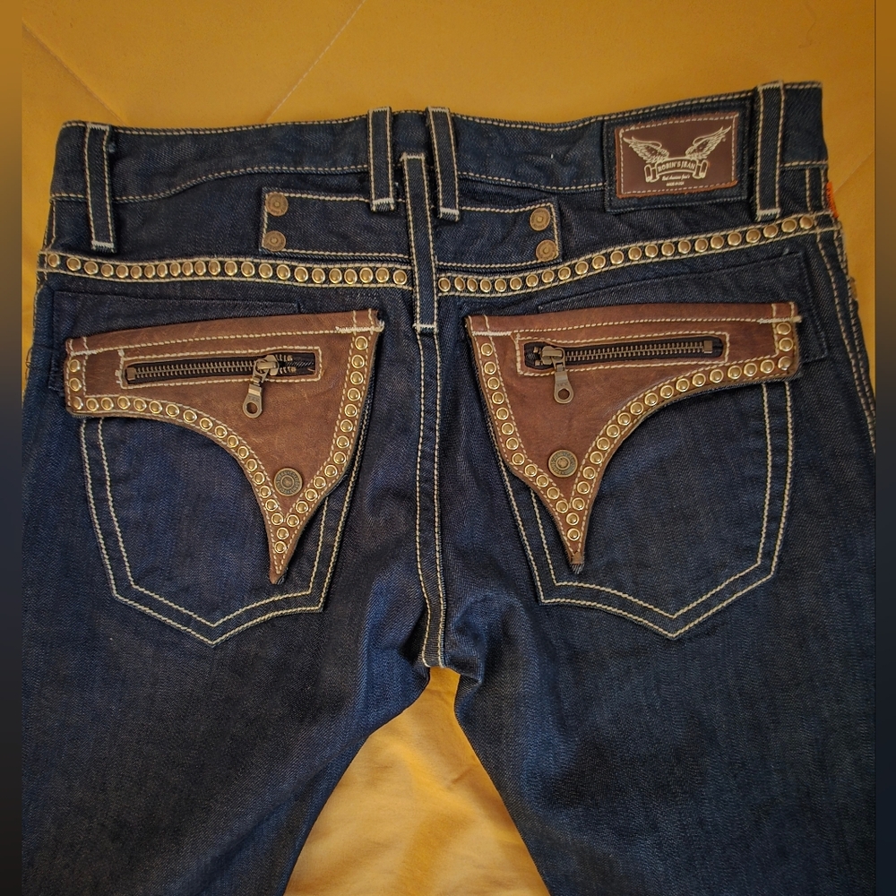 Robin's Jean Dark Blue Denim with Gold Details
